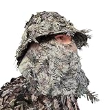 Mossy Oak Mountain Country Leafy Camo Bucket Hat Face Mask, Turkey Hunting Gear for Ghillie Suits (Adjustable OSFM)