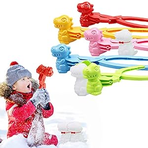 HBTH 3 STKS Dinosaurus Gevormde Sneeuw Sneeuwbal Maker Clip Maker Dinosaurus,Dinosaurusvormige Winter Sneeuw Zand Mold…