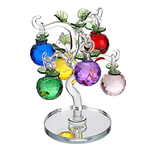 BTSKY Árbol de manzana de cristal – Figura de árbol artificial para decoración de mesa,...