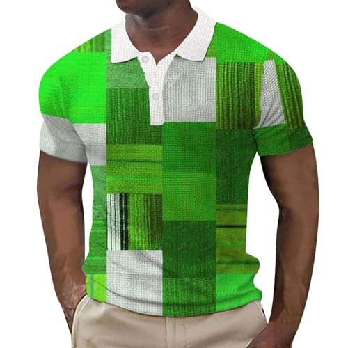 Chemise à carreaux homme à manches courtes et col rabattu style dégradé