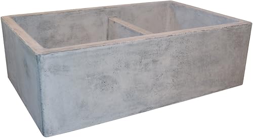 Native Trails NSKD3321-A - Fregadero de cocina de piedra nativa de montaje delanterodebajo del monte, 33 x 21 pulgadas, ceniza