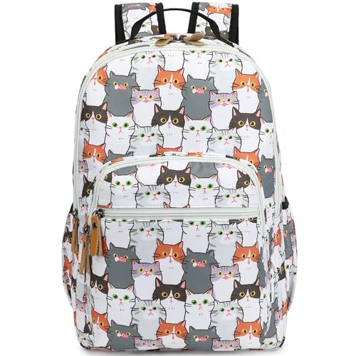 Leaper Cute Cat Printing Laptop Backpack Water-resistant College Backpack Bookbags Travel Bag Casual Bag Satchel Gary3