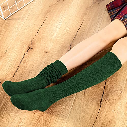 Uttpll Slouch Socks Women Scrunch Long Socks Warm Winter Knee High Leg Warmers 80S Novelty Knit Slouchy Boot Gift Socks Red One Size thumb #6