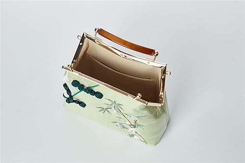 Miniatura 2 de Bolso bordado clásico chino para mujer, bolso de mano con borla y colgante