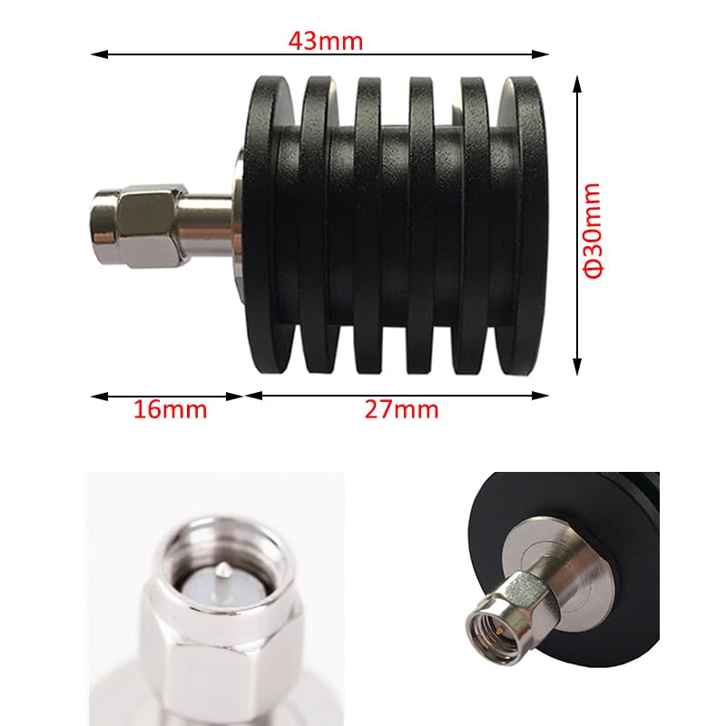 Carga maniquí de 5 vatios con conector SMA y disipación térmica constante 2