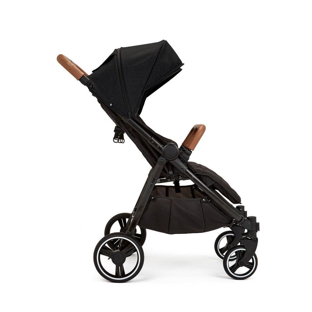 Ickle Bubba Venus Prime Poussette double légère et pliable avec cocon nouveau-né, 2 repose-pieds matelassés et housse de pluie, convient de la naissance à 15 kg (environ 3 ans*) (Noir)