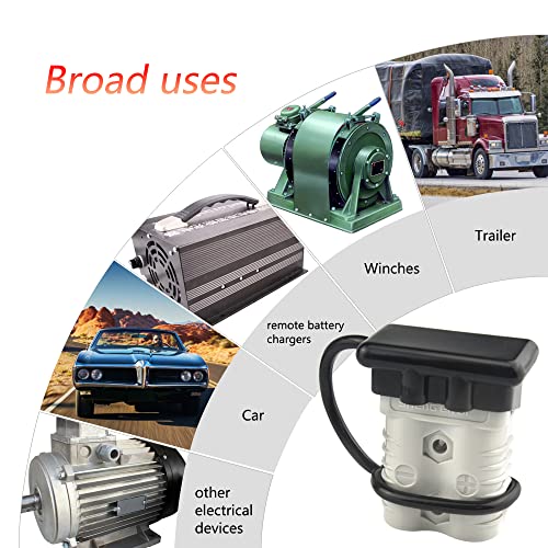 Wmycongcong 175A Battery Quick Disconnect Connector Plug Kit For Trailer Winch Connector Grey #TOP6