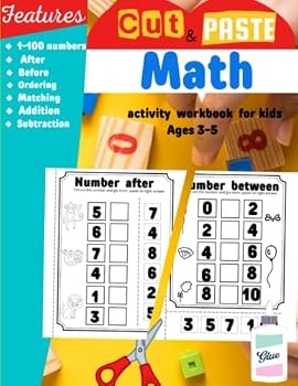Paperback Cut and Paste Activity Book: Cut and Glue Math workbook: Scissor skill for kids ages 3-5 Book