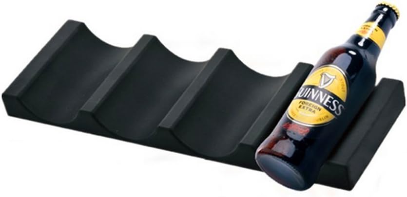 Fridge Bottle Rack and Can Easily Stacker - Fridge Organizer for 10 Beverage Cans - Kitchen Cabinet and Fridge Storage Rack, Black
