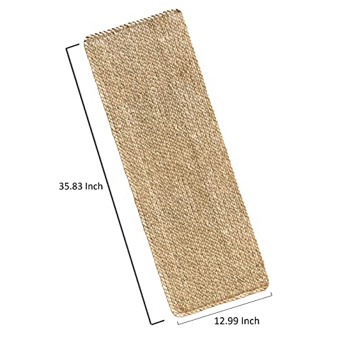 Image of Woven Placemats One Table Runner 36 Inches Long Rattan Placemat Rectangle Runners Natural Wicker Heavy Braided Straw Place Mats Braided Outdoor Placemats for Patio Table, 35.83 X 12.99inch