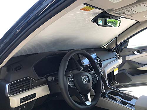 HeatShield, The Original Windshield Sun Shade, Custom-Fit for Honda Accord Sedan w Auto Dimming Rear View Mirror 2018, 2019, 2022, 2021, Silver Series