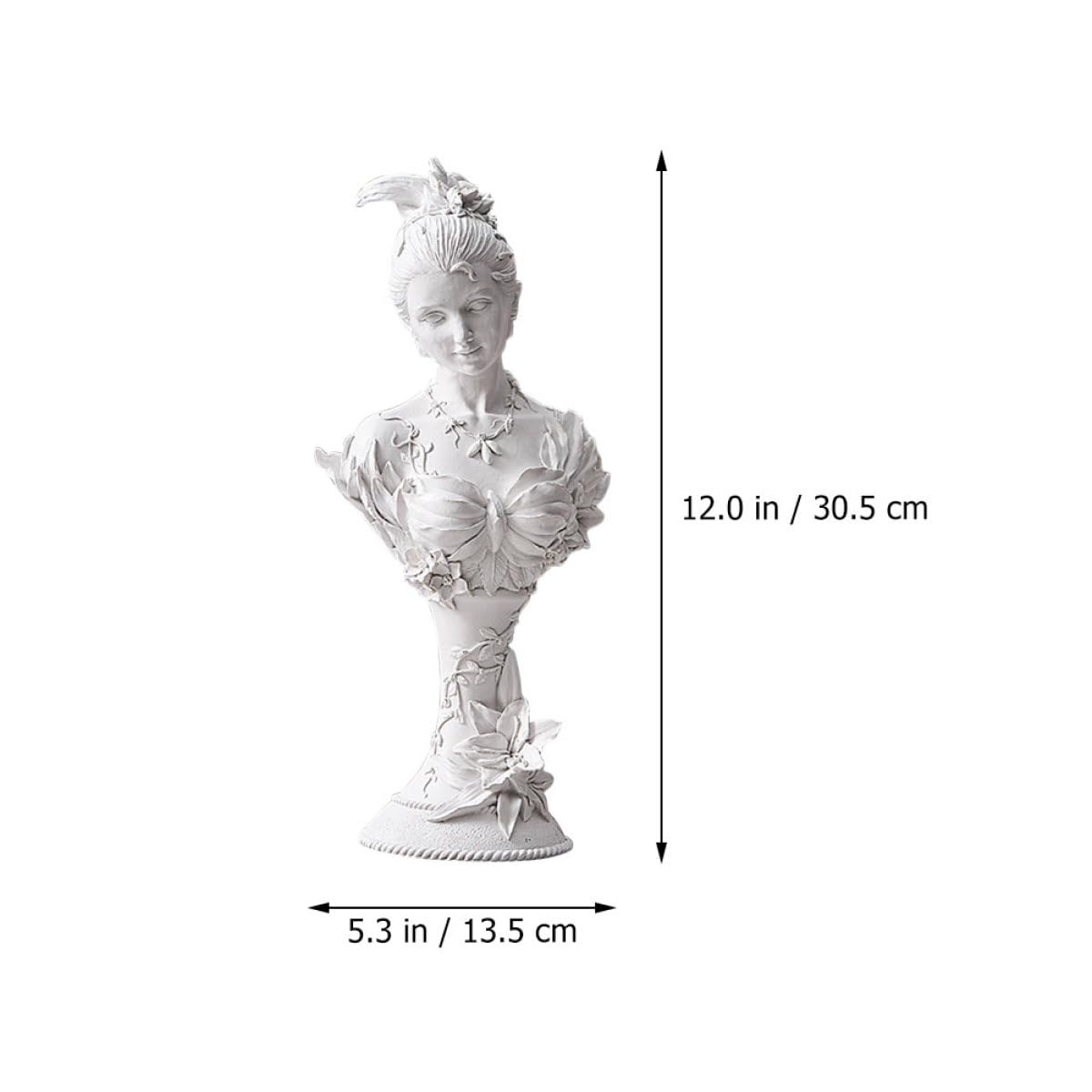 Weibliche Statue aus Weißem Kunstharz Dekorative und Stabile Gartendekoration als Einweihungsgeschenk und Stilvolle Heimdekoration