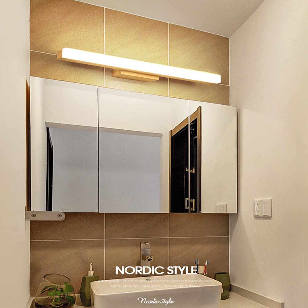 Appliques Murales En Bois Pour Salle De Bain, Décor D'éclairage De Vanité À LED En Bois Scandinave Contemporain, Armoire À Miroir De Chambre À Coucher, Couloir De Salle D'eau, 3000K, Luminaire Blanc C