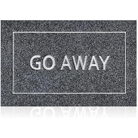 JJUUYOU Door Mat for Front Door Outside Entrance Go Away Rugs Funny Welcome Doormat Non Slip Rubber Backing Low Profile Mats for Entry Patio Decorative Shoe Mats Cover
