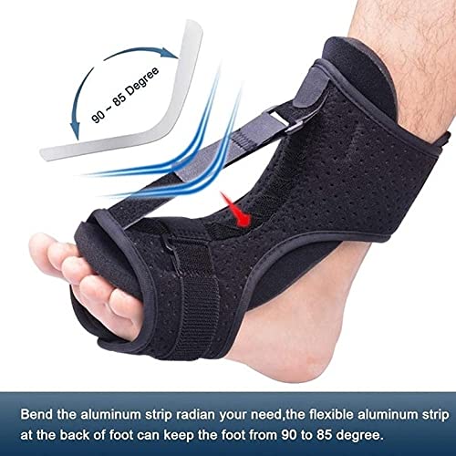 Fascitis Plantar Ajustable Férula Nocturna Soporte para pies Pie Caída Ortesis Tobillo Valgo Cinturón de corrección Hemiplejia Tobillo Férula Equipo de Salud Negro 20211210