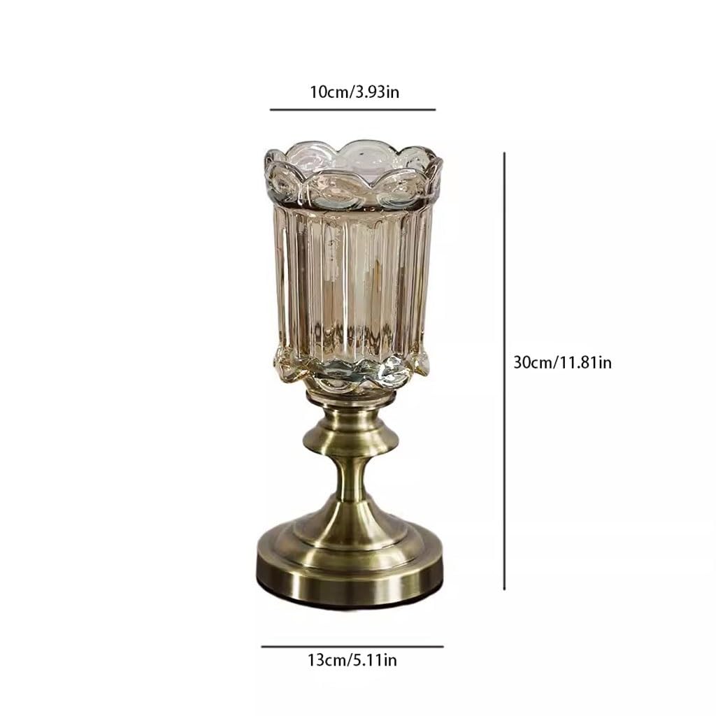Vaso Vaso di vetro di lusso classico europeo leggero ornamenti composizione floreale tavolo da pranzo vaso retrò decorazione del desktop Vaso In Ceramica(M)