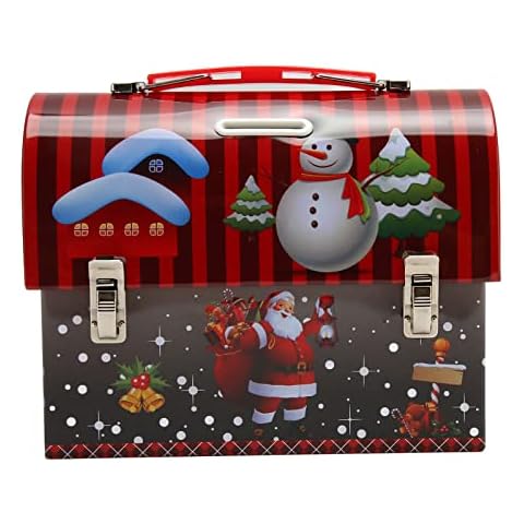 Christmas Piggy Bank Candy Jar, Exquisite Patterns Storage Candy Box Saving Coin Box for Gifts Xmas Holiday Party Cover