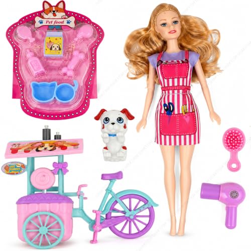 Image of SHAKTISM Doll Set for Girls with Makeup, Dress, Accessories, Wardrobe Closet, Hangers, Necklace, Multicolor, 3 Years and Up (Interesting Doll)