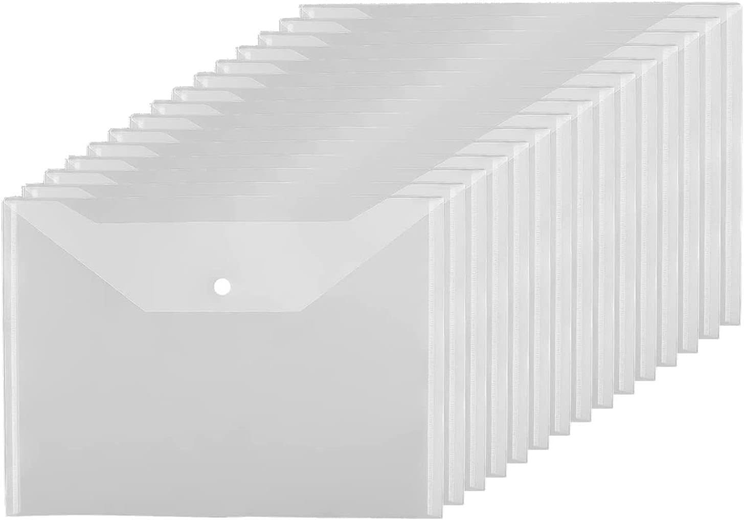 AJIODA 15pcs Plastic Envelopes, Folders with Snap Closure Document Folders Letter Size A4 File Envelopes Poly File Folders for School, Home, Office Organization