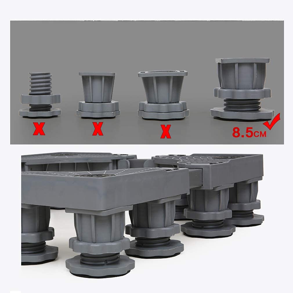 Base de soporte para lavadora, soporte para secadora, base portátil para lavadora, 47,5-63 cm, bandejas de suelo ajustables para elevar el refrigerador, soporte antivibración