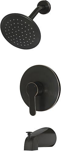 Miniatura 8 de WRISIN Juego de grifo de ducha para bañera con válvula, cabezal de ducha y mango, válvula de ducha y kit de molduras con cabezal de ducha Rian de