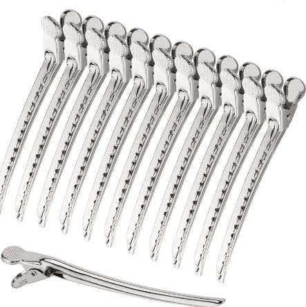 KRYTONE 12pcs Professional Hairdressing Steel Hair Clips(Silver)