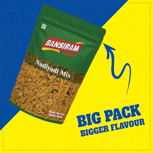 Image of Bansiram Namkeen Nadiyadi Mix | Gujarati Snack | Tea- Time Munchies | Party Mix | Healthy and Delicious | Spiced & Flavorful - 400gm