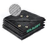 Kesfitt 50% Shade Cloth 8x20 ft, Breathable HDPE Mesh Sun Shade Tarp for Garden & Greenhouse, UV Resistant Outdoor Shade Fabric with Copper Grommets for Plants, Patio, Yard
