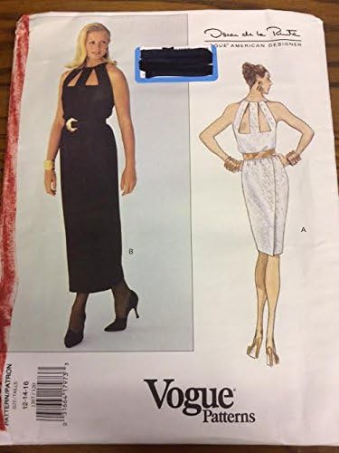 Vogue 1267 Sewing Pattern, Misses’ Dress & Belt, Size 12-14-16, Designed by Oscar de la Renta Vogue 1267 Sewing Pattern, Misses’ Dress & Belt, Size 12-14-16, Designed by Oscar de la Renta