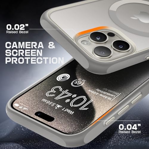 Image of SUPCASE Unicorn Beetle Mag Case for iPhone 15 Pro Max 6.7 inch (2023), Compatible with MagSafe Shockproof Protective Slim Clear Case (Gray) | Slim Clear Magnetic Phone Case,Military-Grade Drop Protection, 4X Shockproof Air Bag, Grey, Len Protection,Unicorn Beetle Mag