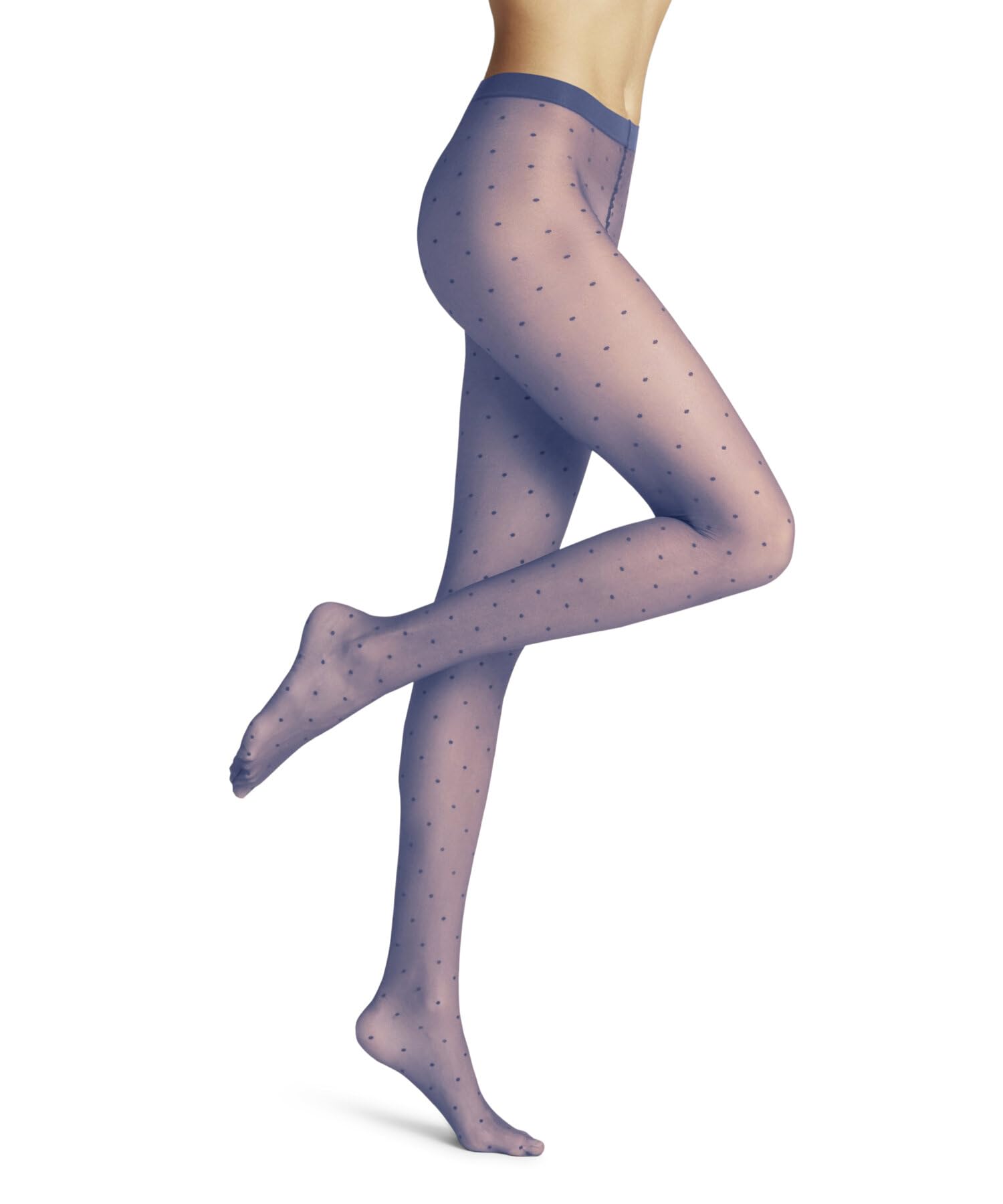 Falke Women's Blue Smoky 6483 Dot 15 Den W Ti Sheer Patterned 1 Pair Tights, S-M