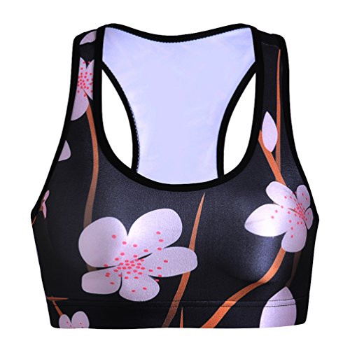 Image of Sister Amy Women's Aerobics Gym Dance Yoga Vest Printed Sports Bra Top Vest