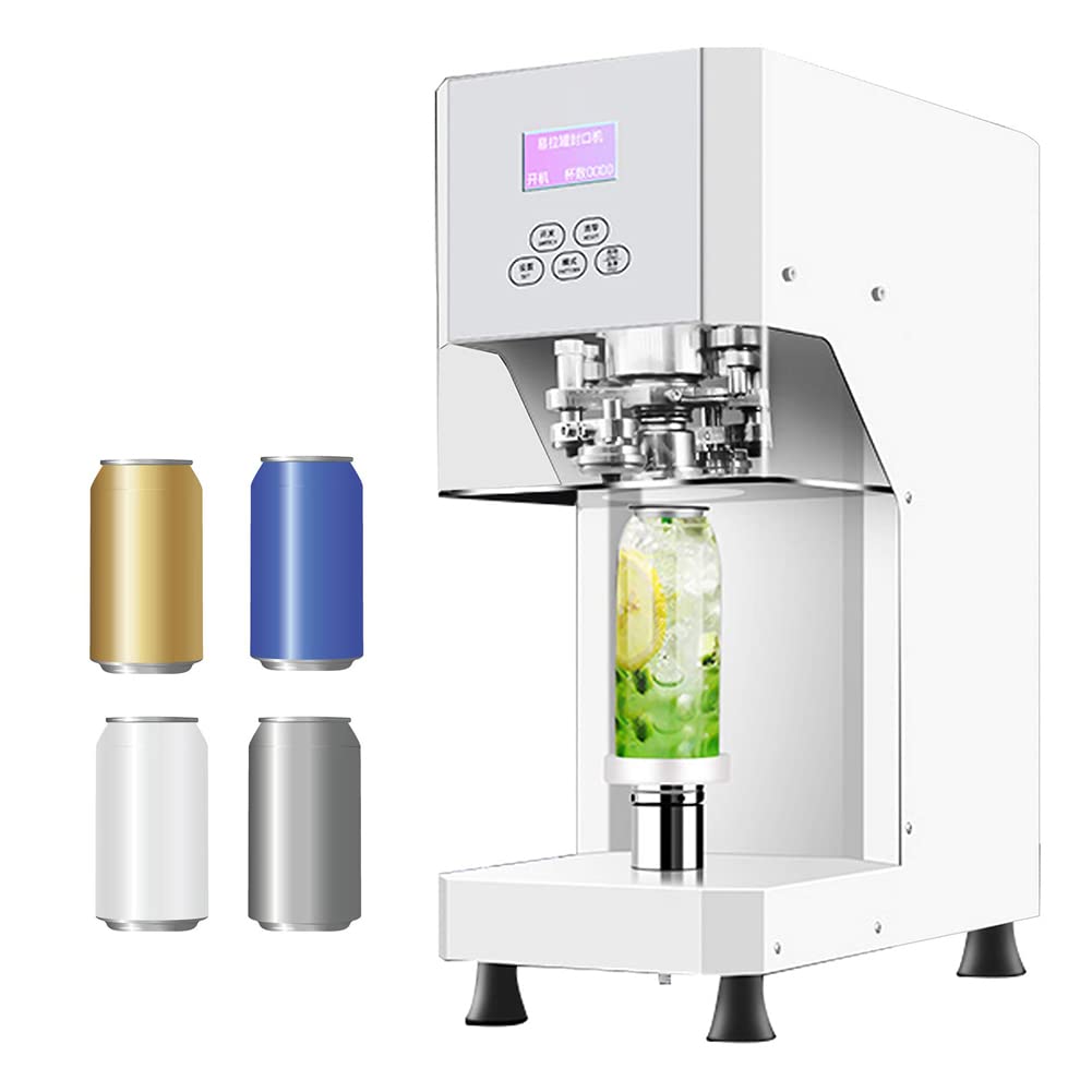 AYCDL Can Sealing Machine 370W Full Automatic Can Seamer Can Sealer with LCD Panel, Tin Can Sealer Bottle Can Capping Customed,White,White