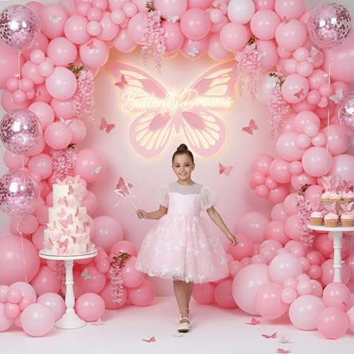2Bunnies Girls Sparkly Sequin Butterfly Embellishment Puff Flutter Sleeve A-Line Tulle Party Dress3