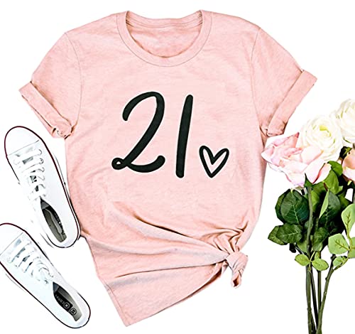 HEYO Women's 21st Birthday T-Shirt - Twenty First Birthday Party Shirt