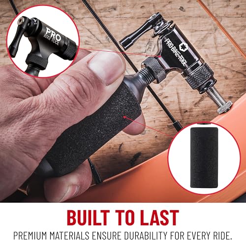 Image of Pro Bike Tool CO2 Inflator Quick & Easy - Presta & Schrader Valve Compatible - Bicycle Tyre Pump for Road & Mountain Bikes - Insulated Sleeve - No CO2 Cartridges Included