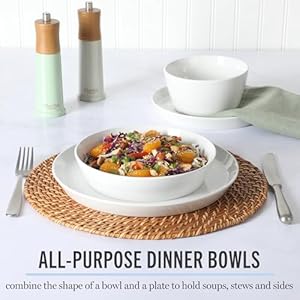 Martha Stewart Selma Chip & Scratch Resistant Dinnerware Set, Plates and Bowls Dishes Set, White Martha Stewart Selma Chip Scratch Resistant Dinnerware Set Plates and Bowls Dishes Set White