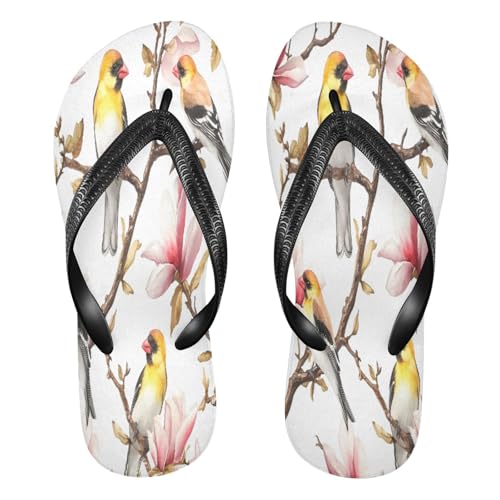 STAYTOP Birds on Magnolia Flowers Flip Flops Sandals of Men's & Women's,Sandals Beach Slippers Shower Slides