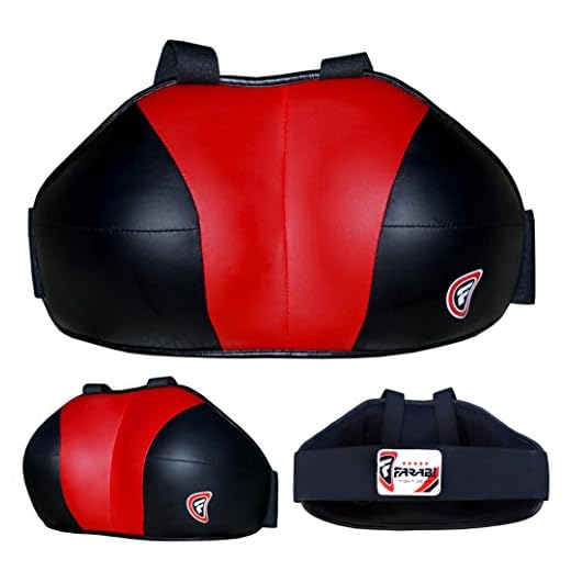 FARABI Ladies Chest Guard Chest Protector Breast Protection Boxing MMA Muay Thai Martial Art Protective Gear Chest Guard (Red Black, L/XL)