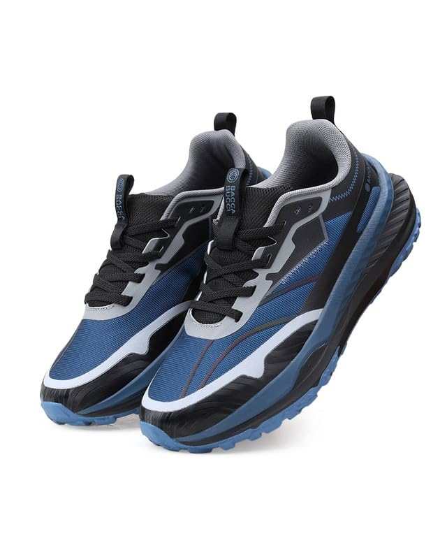 Image of Bacca Bucci HYPERCORE Men's Running /Walking Shoes | Breathable Mesh Upper with Reinforced Overlays | Thick Cushioned Midsole | Rugged Lug Grip Outsole | Lace-Up Sports Sneakers