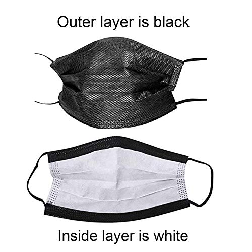 Image of Wecolor 120PCS Black Masks, Disposable Face Mask, 3 Ply Protection Masks
