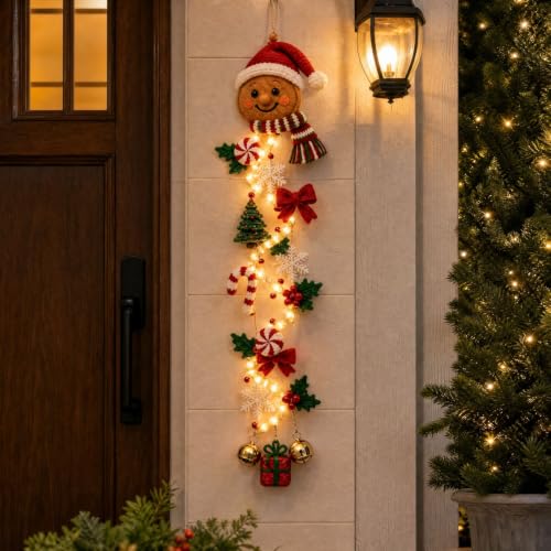 Christmas Hanging Decorations with Light Crochet Santa LED Hanging Ornament - image 2
