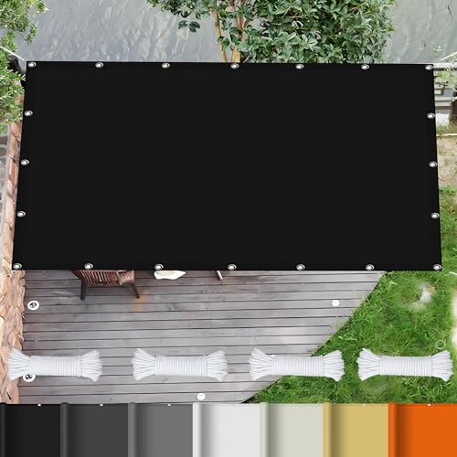 Rectangle Sun Shade Sail 3.3 x 5 m Pes Polyester,98% UV Block Canopy Outdoor with Free Rope with Grommets Pes Sun Shades Outdoor Garden Patio Party, Black