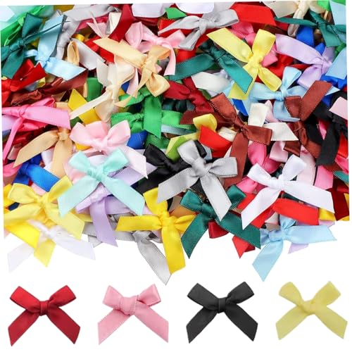 Mini lazos para manualidades de colores, lazos de poliéster 1cm para bricolaje y costura