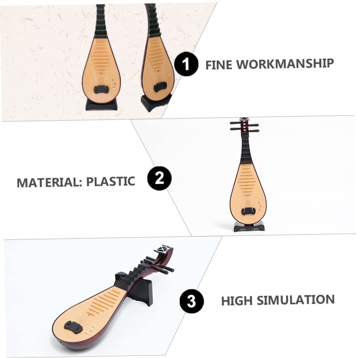 ifundom Chinesisches Lautenmodell Im Vintage-Stil Nachbildung Eines Instruments Simulationsinstrument Für Fotos Requisite Für Traditionelle Chinesische Kleidung