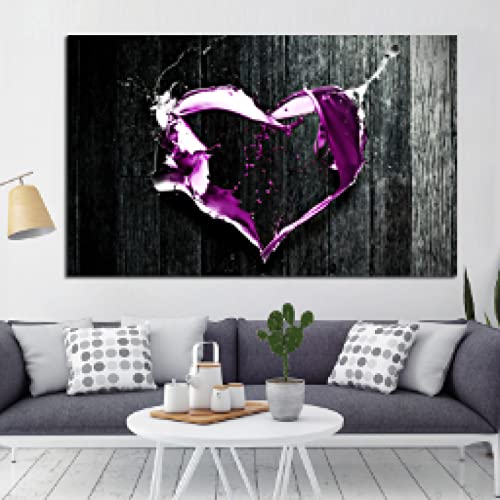 Peinture abstraite violette amour éternel toile artistique pour chambre