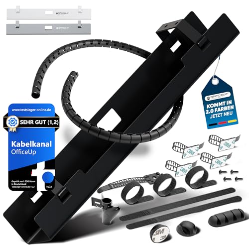 Canal de câbles XXL 90 cm pour bureau - Kit complet de gestion amovible