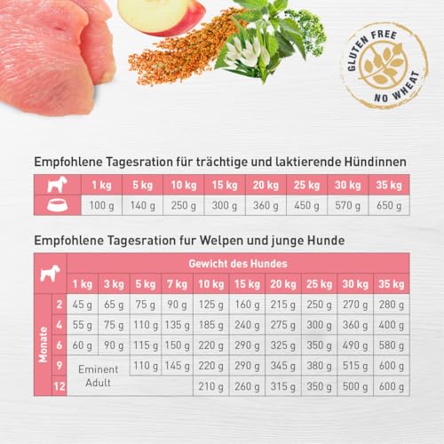Eminent Puppy | High Premium Hundefutter Glutenfreie |Trockenfutter für Welpen, trächtige und laktierende Hündinnen Kleiner und mittlerer Rassen 15kg 15 kg (1er Pack)