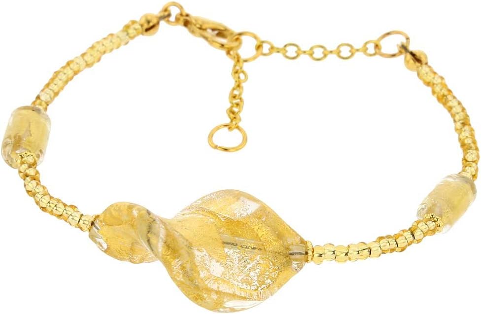 Glass Of Venice Murano Glass Royal Gold Spiral Bracelet