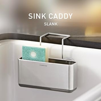 simplehuman Slim Sink Caddy Sponge Holder, Brushed Stainless Steel, Silver